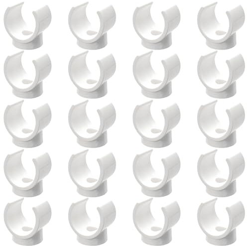 20-Pack 1/2 Inch PEX Pipe Clips – 16 mm U-Hook Hanger Clamps for Water Pipe Support – Durable Plastic Pipe Holders