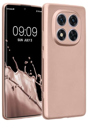 kwmobile Housse Compatible avec Xiaomi Redmi Note 14 Pro 5G / Poco X7 Coque - Housse de téléphone Protection Souple en TPU - Or Rose métallique