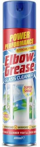 Elbow Grease Glass Cleaner 400ml Super Shine For Mirrors & Windows Leaves Streak Free Shine Quick Drying
