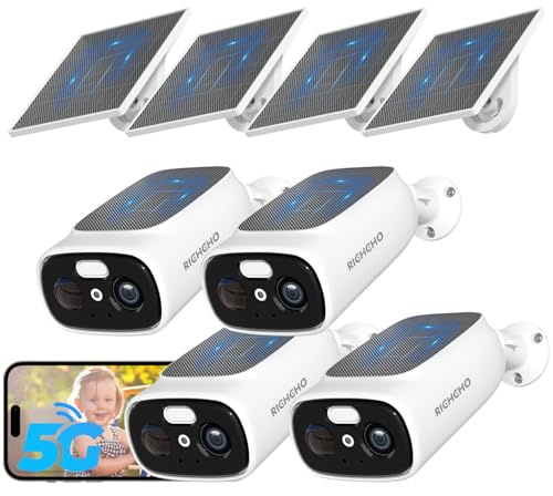 2,4/5 GHz WLAN-Kameras für die Sicherheit zu Hause, 2K Solar-Kamera für den Außenbereich, kabellos, Farb-Nachtsicht-Strahler-Kamera mit 130°-Weitwinkel, 2-Wege-Audio, IP65, Cloud/SD, AI-Erkennung