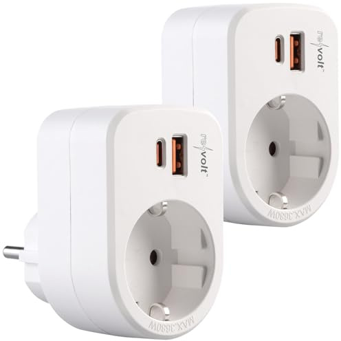 revolt Aufputz-Steckdose innen: 2er-Set 3in1-Steckdose, USB-C mit PD 20 W, USB-A mit QC 3.0 15 W, 230V (Power Delivery Ladegerät, Schnellladegeräte Mehrfach)