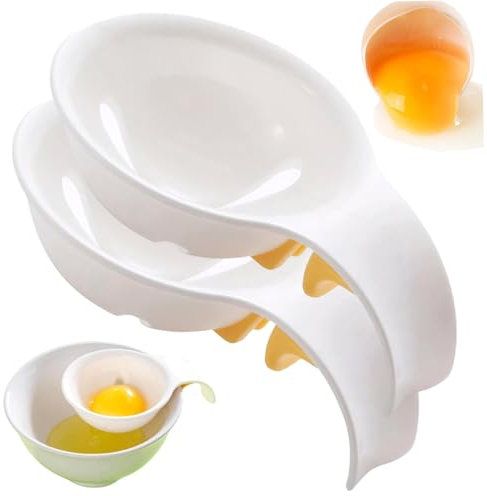 2Pcs Egg Separator, Plastic Egg Yolk Separator Basketball Hoop Shape Egg White Separator with Handle, Egg Sieve Extractor Kitchen Gadget Egg Yolk Separator Egg White Separator Egg Separators for Yolk