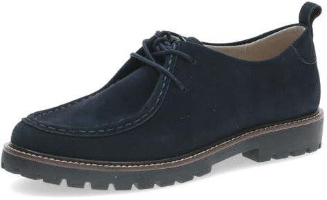 Caprice Damen Schnürschuhe aus Leder Elegant, Blau (Ocean Suede), 41 EU