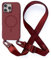 Leather Armor Funda Carcasa Suave Silicona con Cuerda para iPhone 12 Pro MAX(6.7) TPU Suave Funda,Ajustable Collar Correa de CordónCarcasa de Silicona Cover Funda, de Color Puro Funda.-Rojo