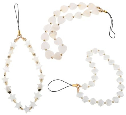 OSALADI 3piezas Cadena Para Teléfono Cuentas De Perla Imitación Colgante De Accesorio Multifuncional Collar De Cuentas