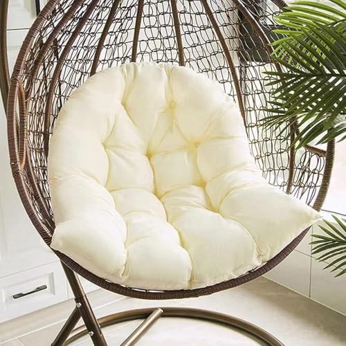 Aocase Hängesessel Kissen, Polster Outdoor Wasserdicht Hängeschaukel Kissen Dicke Weiche Indoor Möbel Liege Matte für Hängekorb Schaukel Korb Gartenstuhl Hängestuhl Ersatzkissen,Beige,120×80cm