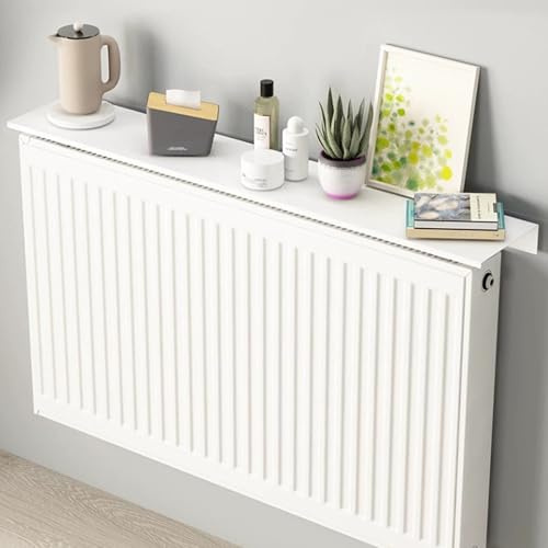 Leaceuv Tablette Radiateur sans Percer,Étagère sur Radiateur,Support Tablette Radiateurs,Cache Radiateurs en Aluminium Blanc,Charge Maximale 30kg,Convient à Tous Les radiateurs(80cm)