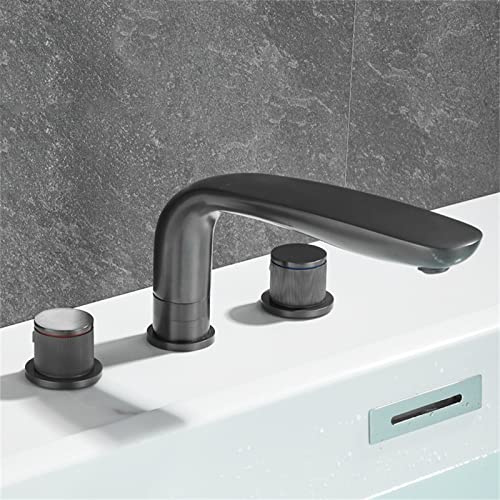 8 Weit verbreitete Waschtischarmaturen, Messing, Deckmontage, Badezimmer-Waschbeckenarmaturen, 3-Loch, Doppelgriff, Waschtischarmaturen for heißes und kaltes Wasser, Schwarz