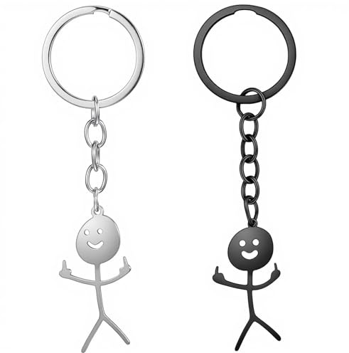 Ouligay Lustige Geschenke für Frauen Männer Beste Freundin Partner, Personalisierte Schlüsselanhänger Mittelfinger Geschenk Witzige Stinkefinger Kleine Geschenke für Frauen Männer Freund Geburtstag