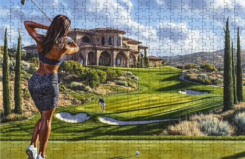Puzzle 6000 Teile, Jigsaw Puzzle 6000 teile Erwachsene Golf Holzpuzzle Erwachsene Landschaft, Klassische Puzzles Geschicklichkeitsspiel als Geschenke für Frauen Wanddeko Wohnzimmer 105x180cm RXPT-3897