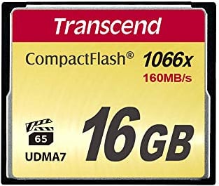 Transcend Carte mémoire CompactFlash 1000 16GB, jusqu'à 160/120 MB/s, modèle pour vidéo Full HD ultra haute résolution, 3D et 4K UHDTV - TS16GCF1000