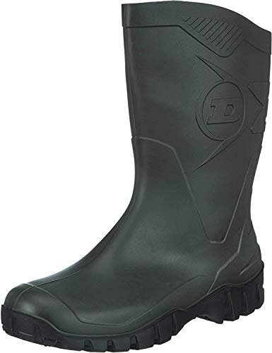DUNLOP WIDE-CALF HALF-HEIGHT WELLIES GREEN. SIZES 4-12UK