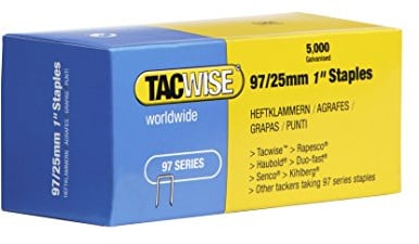 Tacwise 0305 Type 97 / 25 mm Galvanised Narrow Crown Staples, Pack of 5000