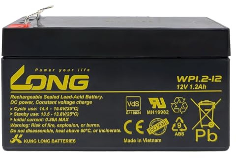 Akku kompatibel LC-R121R3PG 12V 1,2Ah AGM Blei Accu wartungsfrei Batterie