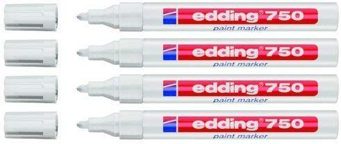 Edding - Marqueur peinture 750 - Pointe 2-4 mm - Industrie, Weiß, Lot de 4