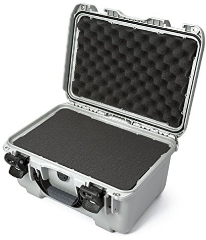 Nanuk 918 Hartschalenkoffer mit Schaumstoffeinsatz, mittelgroß, wasserdicht, 42,9 x 32,8 x 23,6 cm, Silber