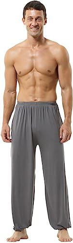Hoerev Super Soft Modal Spandex Harem Yoga Pilates Schlauch,Dunkelgrau,XL