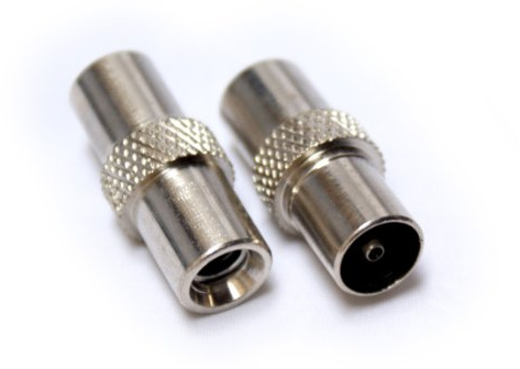 Loops 2x Male TV Aerial Screw/Twist on Connectors - RF Coaxial Freeview Cable Plugs