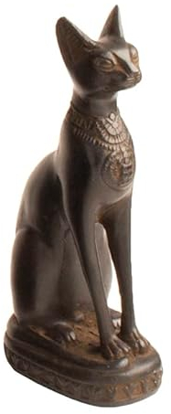 Discoveries Egyptian Imports Bastet Katze Göttin Statue – Schwarz – 14 cm hoch – hergestellt in Ägypten