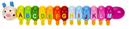 Mousehouse Gifts - Wooden Alphabet Caterpillar Puzzle Toy, Educational Learning Toy for Toddlers 18+ Months