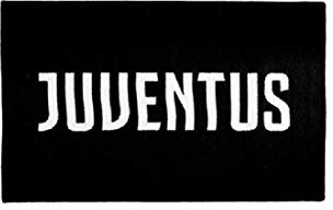 Juventus Antiscivolo Juventus Tappeto, Materiale Sintetico, Bianco/Nero, 70x110x1 cm