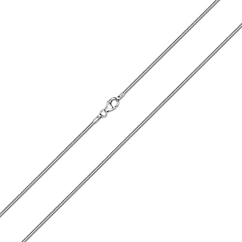 Materia Damen Schlangenkette Silber 925 Halskette 1,2mm rhodiniert K22-100 cm