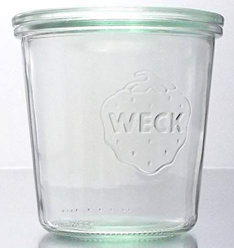Weck 6 Einkochgläser/Einmachgläser, 0,5 Liter Sturzform RR100 mit Glasdeckel und Auswahl Zubehör im Original Karton (Mit Glasdeckel)