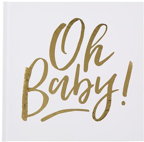 Ginger Ray White And Gold Foiled Oh Baby, 1 Stück