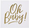 Ginger Ray White And Gold Foiled Oh Baby, 1 Stück