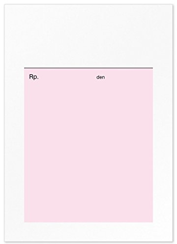 Privatrezepte für Ärzte und Heilpraktiker, rosa blanko, 200 Einzel-Blätter DIN A6 zum Bedrucken ohne störende Leimkante, hochwertiges Papier, fälschungserschwert mit rosa Hintergrund, Art. 51122