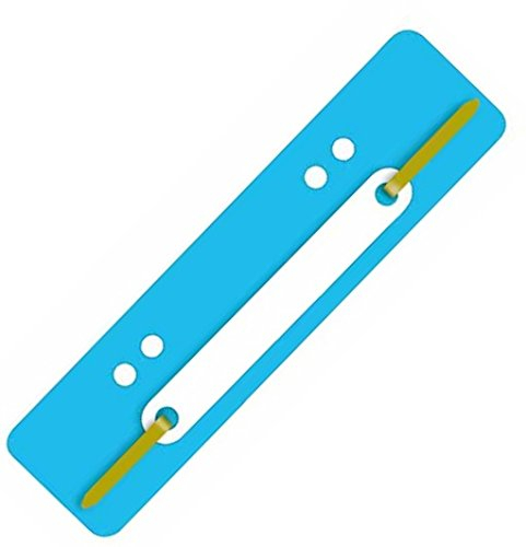 Heftstreifen aus PP-Folie mit Plastikdeckleiste, 3,4 x 15 cm (50 Stück, Hellblau)
