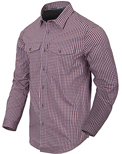 Helikon-Tex Men's Covert Concealed Carry Shirt Scarlet Flame Checkered Size M