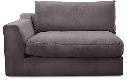 CAVADORE Sofa-Modul Fionamit Armteil links / individuell kombinierbar als Ecksofa, Big Sofa oder Wohnlandschaft / 138 x 90 x 112 / Webstoff grau