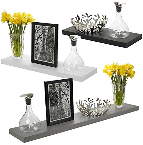 Urbn-Living 120cm One Of Each Colour Wooden Floating Wall Mount Shelves Display Unit