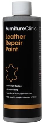 Furniture Clinic Leather Repair Paint & Dye | Self Seal Colourant for Quick and Easy Leather Repair | Suitable for Leather Sofas, Leather Car Seat, Shoes, Handbag, and More - Light Grey, 1L