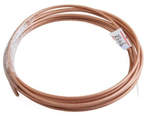 Cable coaxial blindado RG 316 50 Ohm RG-316 RF Coax Cable FPV Antena (10 metros)