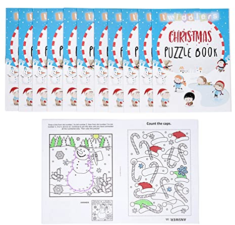 THE TWIDDLERS 36 Mini Weihnachten Puzzlebücher für Kinder, 14cm - Mitgebsel, Kindergeburtstag, Adventskalender, Piñata