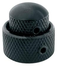 Boston Doppel-Potiknopf, Metall, schwarz, 15x14 + 19x12mm, mit Innensechskant, 6,0 + 6,1mm Schaft
