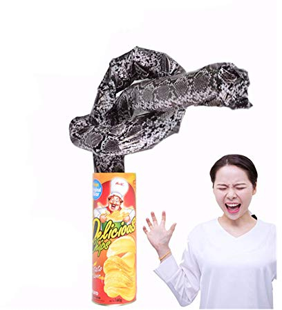 Uteruik Kniffliges Spielzeug mit Kartoffelchips, Schlange – Springschlange, Scherzartikel, Streich, Schock-Spielzeug, Halloween-Party-Dekoration