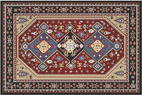 Fußmatte für innen als waschbare Motiv Tür-Matte - 40x60 cm Fußabtreter Perser rot Vintage als rutschfeste Schmutzfangmatte - Moderne Eingangsbereich Sauberlaufmatte für Flur Haustür