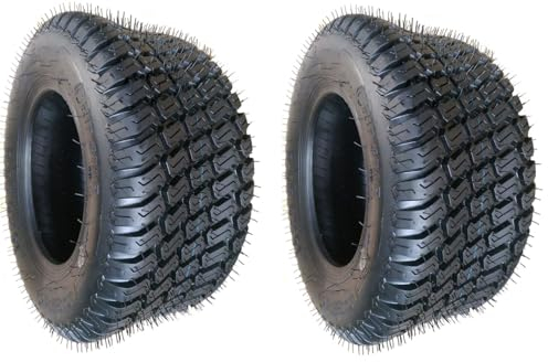 Gripstar 2X Stück 16x6.50-8 Wave 16x6.5-8 Reifen für Rasentraktor Aufsitzmäher Schneeräumer Rasenmäherreifen 16 x 6.50-8 16 x 6.5-8 Rasenreifen Mantel Reifenmantel