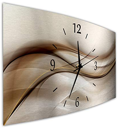 BM Funk Quarz Wanduhr Funkwanduhr Funkwanduhren Funkuhr Funkuhren kein Ticken lautlos geräuschlos leise modern ohne Tickgeräusche groß XXL Wohnzimmer Küche Digital Art Abstrakt 9546-1a SZ
