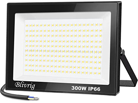 Blivrig LED Strahler Außen 300W,30000LM LED Scheinwerfer Superhell LED Fluter 6000K Kaltes Weiß Aussenstrahler,Wasserdicht IP66 LED Außenleuchte Flutlicht für Hof, Garage, Sportplatz,Flur, Garten