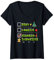 Damen Brav, Unartig, Krankenschwester Adventskalender Weihnachten T-Shirt mit V-Ausschnitt