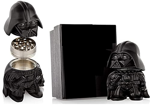 TPLF Star Wars Kräutermühle Darth Vader Perfekte Größe 5,1 cm, 3-teilig, mit Gewürzbehälter, Geschenkbox, 3-teilig, Original, fantasievolles Mahlwerk