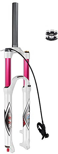 aiNPCde MTB Front Forks Mountain Bike Suspension Fork 26 27.5 29 Inch Travel 140mm, Rebound Adjust 1-1/8 Straight/Tapered Tube QR 9mm XC Air Forks for 1.5-2.45 Tires