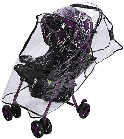 Protector Lluvia Universal para Bebe Silla Paseo, PVC Funda de lluvia para Cochecitos Burbuja de Lluvia Protectore con Código Postal, Transparente Cubierta de Lluvia para Carro Pequeño y Mediano