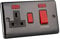 Caradok 45A switch neon 13A switched socket neon Black Nickel, Metal Switch