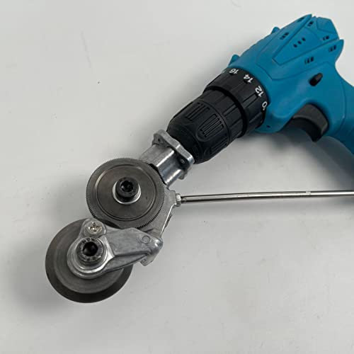 Liuyoyo Power Sheet Metal Shear, Electric Nibbler Drill Attachment Drill Shears, Double Headed Drill Plate Sheet Cutter Head Clippers Scissors, Black 1, 22 × 8 × 4 cm