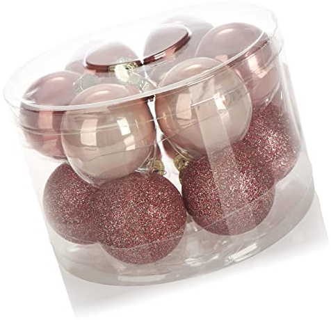 CHAMEEN 12x Weihnachtskugel Christbaumkugeln aus Glas für Weihnachten Baumschmuck für den Christbaum Glaskugeln Christbaumschmuck